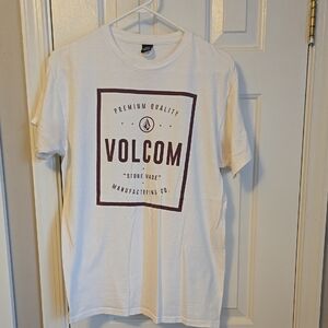 Volcom White and Maroon Graphic Tee